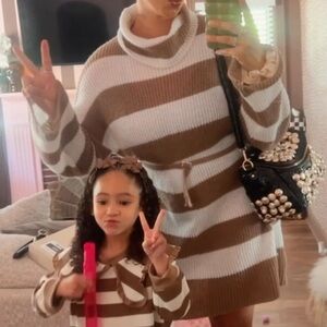 Striped Brown and White Kids Top